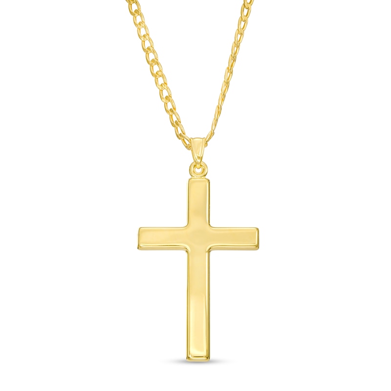 Main Image 1 of Men's Bold Cross Pendant in 10K Gold – 22"
