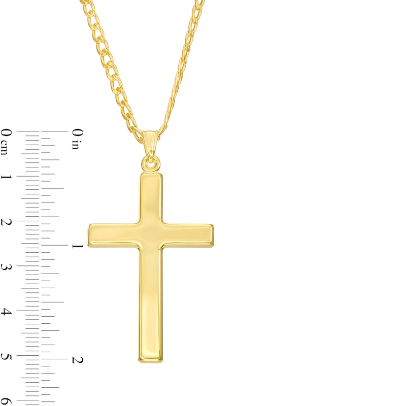Main Image 2 of Men's Bold Cross Pendant in 10K Gold – 22"