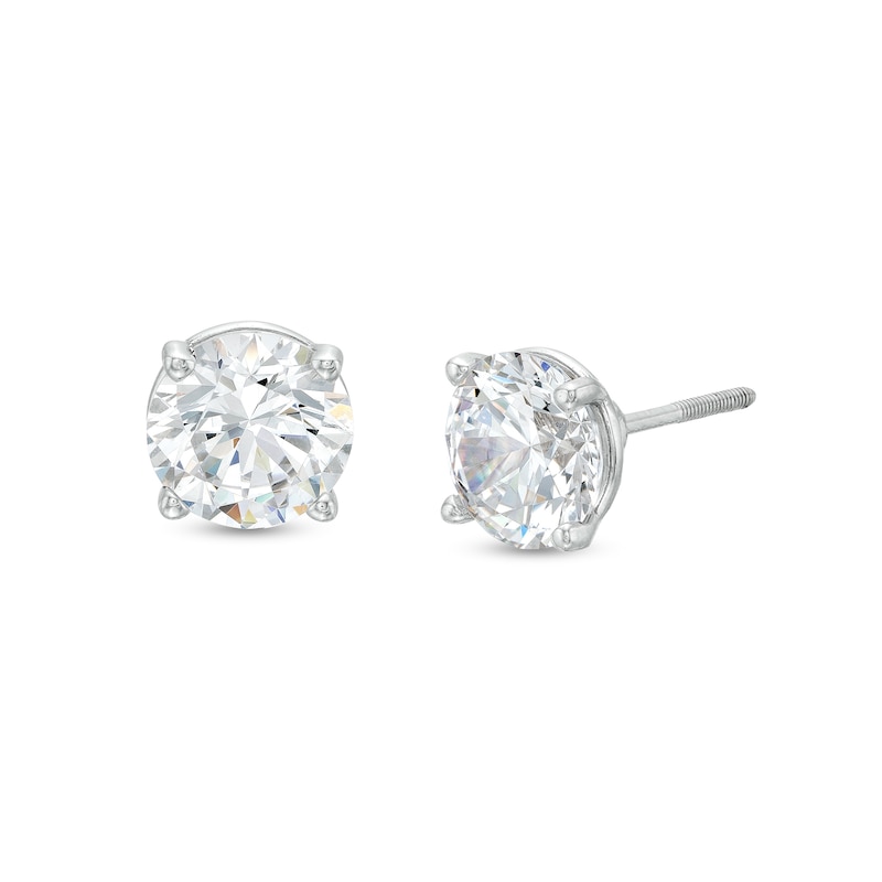 14K White Gold Halo Lab Created Diamond Stud Earrings (0.50 CTW