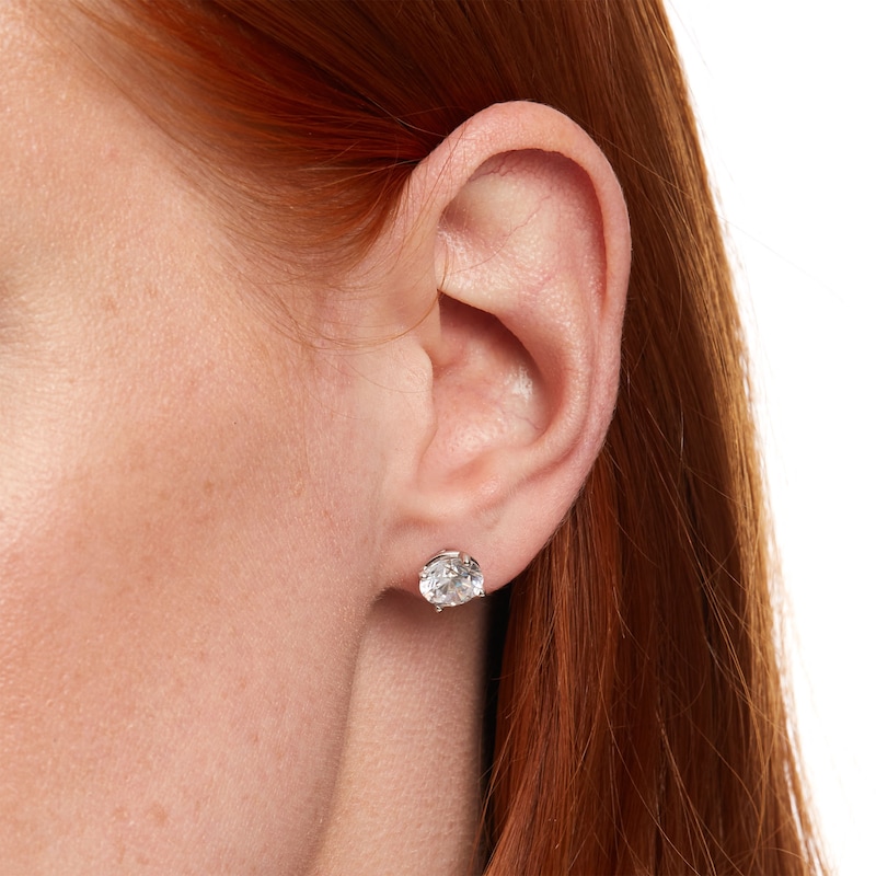 Main Image 2 of 4 CT. T.W. Certified Lab-Grown Diamond Solitaire Stud Earrings in 14K White Gold (F/SI2)