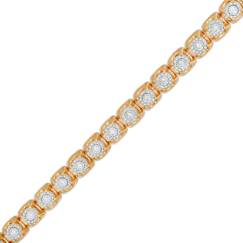 Main Image 1 of Men's 1-1/4 CT. T.W. Multi-Diamond Tennis Bracelet in 10K Gold - 8.5"