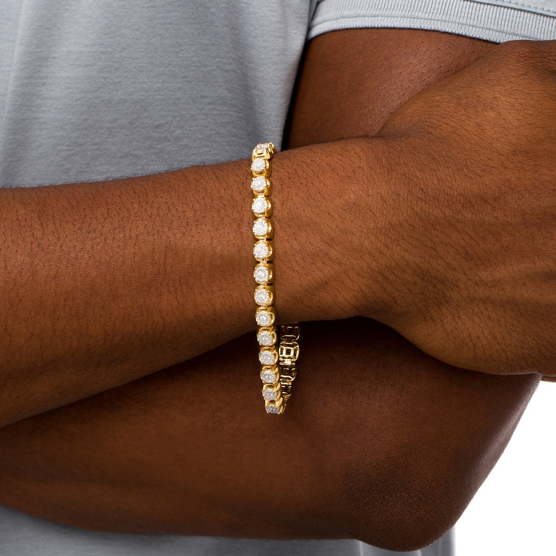 Main Image 2 of Men's 1-1/4 CT. T.W. Multi-Diamond Tennis Bracelet in 10K Gold - 8.5"
