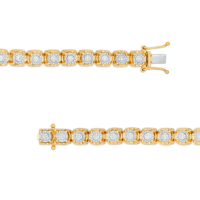 Men's 1-1/4 CT. T.W. Multi-Diamond Tennis Bracelet in 10K Gold - 8.5"