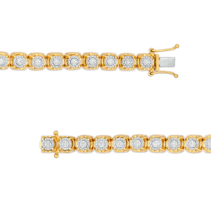 Main Image 3 of Men's 1-1/4 CT. T.W. Multi-Diamond Tennis Bracelet in 10K Gold - 8.5"