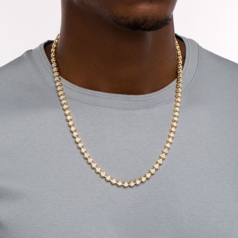 Men's 7 Ct. T.W. Diamond Curb Chain Necklace in 10K Gold - 22