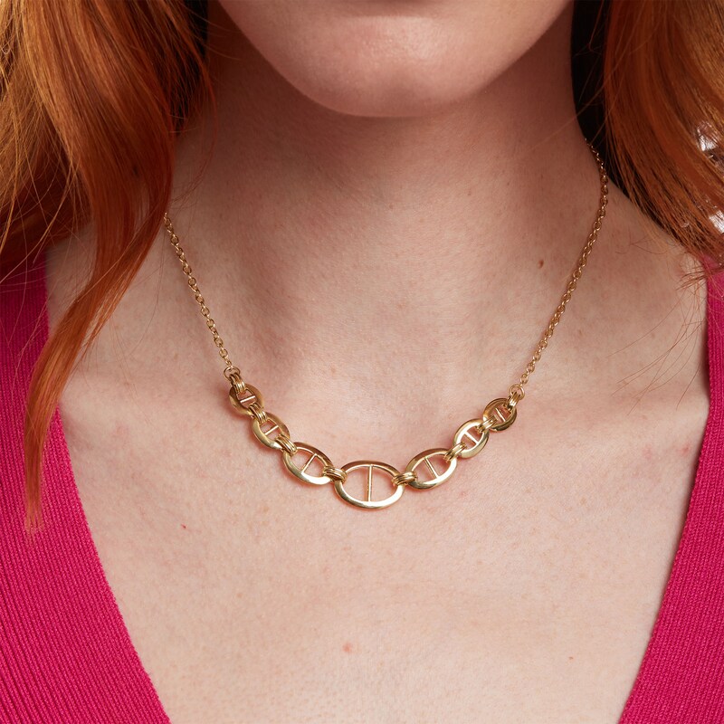 Main Image 2 of Mariner Link Necklace in 10K Gold – 17"