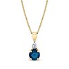 Thumbnail Image 1 of 4.5mm Blue Sapphire and Diamond Accent Stacked Pendant in 14K Gold