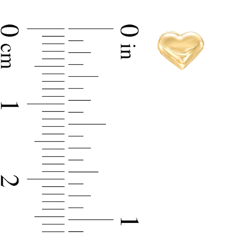 Main Image 2 of Child's 3.0mm Cubic Zirconia and Puff Heart Two Pair Stud Earrings Set in 14K Gold
