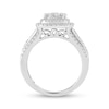 Thumbnail Image 2 of 1 CT. T.W. Cushion-Shaped Multi-Diamond Double Frame Triple Row Engagement Ring in 14K White Gold