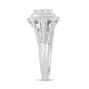 Thumbnail Image 3 of 1 CT. T.W. Cushion-Shaped Multi-Diamond Double Frame Triple Row Engagement Ring in 14K White Gold
