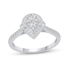 Thumbnail Image 1 of 1/2 CT. T.W. Pear-Shaped Multi-Diamond Frame Engagement Ring in 14K White Gold