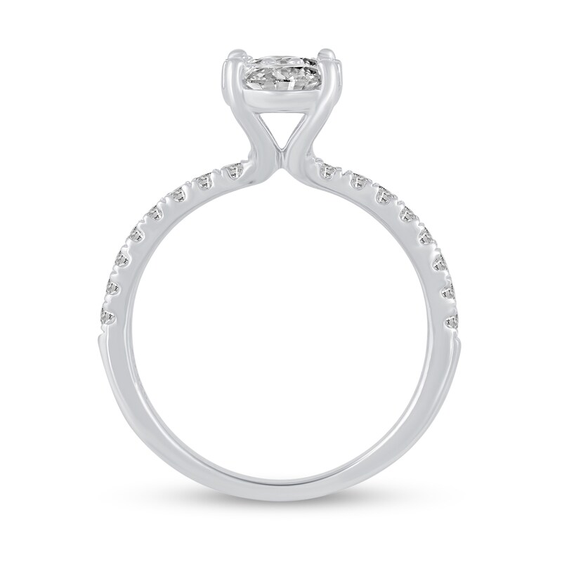 Main Image 2 of 1 CT. T.W. Oval-Shaped Multi-Diamond Engagement Ring in 14K White Gold