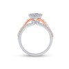 Thumbnail Image 2 of 1-1/6 CT. T.W. Diamond Frame Triple Row Split Shank Engagement Ring in 14K Two-Tone Gold