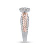 Thumbnail Image 3 of 1-1/6 CT. T.W. Diamond Frame Triple Row Split Shank Engagement Ring in 14K Two-Tone Gold