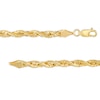 Thumbnail Image 2 of Men's 4.0mm Glitter Rope Chain Necklace in Hollow 10K Gold – 22"