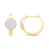 Thumbnail Image 1 of 1/4 CT. T.W. Multi-Diamond Hoop Earrings in 14K Gold