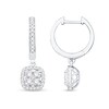 Thumbnail Image 1 of 1/2 CT. T.W. Cushion-Shaped Multi-Diamond Frame Drop Earrings in 14K White Gold