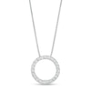 Thumbnail Image 1 of 1/4 CT. T.W. Certified Lab-Grown Diamond Circle Outline Pendant in 14K White Gold (F/SI2)