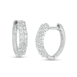 1/2 CT. T.W.  Lab-Grown Multi-Diamond Hoop Earrings in 14K White Gold (F/SI2)