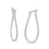 Thumbnail Image 1 of 1/2 CT. T.W. Certified Lab-Grown Diamond Wavy Hoop Earrings in 14K White Gold (F/SI2)