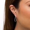 Thumbnail Image 2 of 1/2 CT. T.W. Certified Lab-Grown Diamond Wavy Hoop Earrings in 14K White Gold (F/SI2)