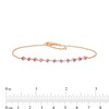 Thumbnail Image 3 of Amethyst Link and White Lab-Created Sapphire Accent Anklet in Sterling Silver with 18K Rose Gold Plate - 10"
