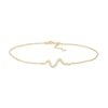 Thumbnail Image 1 of White Lab-Created Sapphire Snake Anklet in Sterling Silver with 18K Gold Plate - 10"