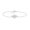 Thumbnail Image 1 of White Lab-Created Sapphire Sideways Hamsa Anklet in Sterling Silver - 10"