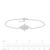 Thumbnail Image 3 of White Lab-Created Sapphire Sideways Hamsa Anklet in Sterling Silver - 10"