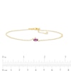 Thumbnail Image 3 of Sideways Marquise Amethyst and White Lab-Created Sapphire Dangle Anklet in Sterling Silver with 18K Gold Plate - 10"