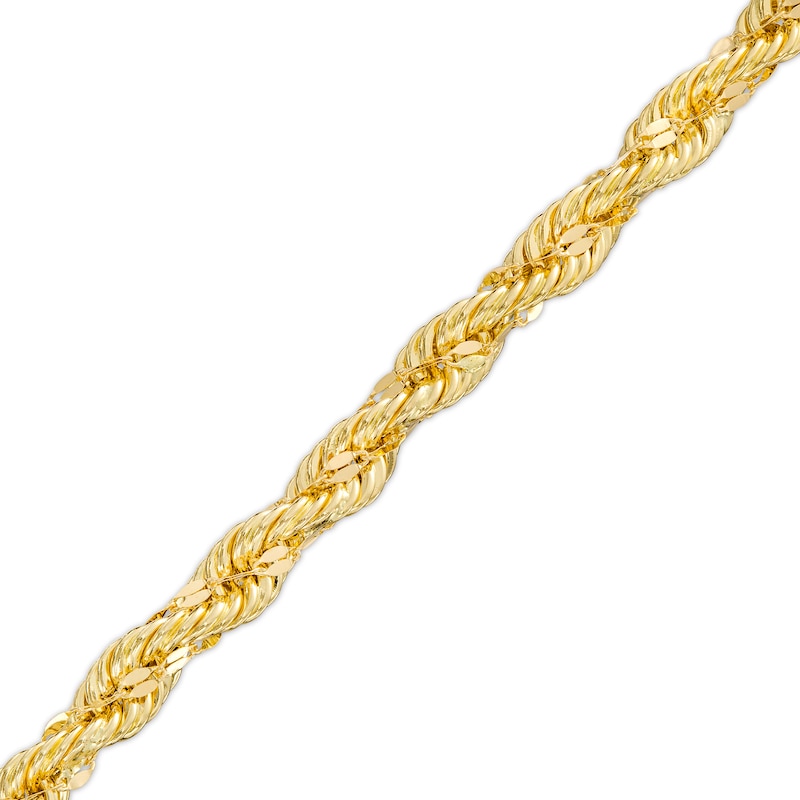 Main Image 1 of Men's 4.0mm Diamond-Cut Glitter Rope Chain Bracelet in Solid 10K Gold – 8.5"