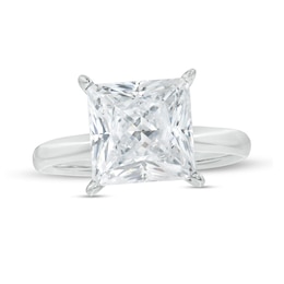 4 CT. Certified Princess-Cut Lab-Grown Diamond Solitaire Engagement Ring in 14K White Gold (F/VS2)