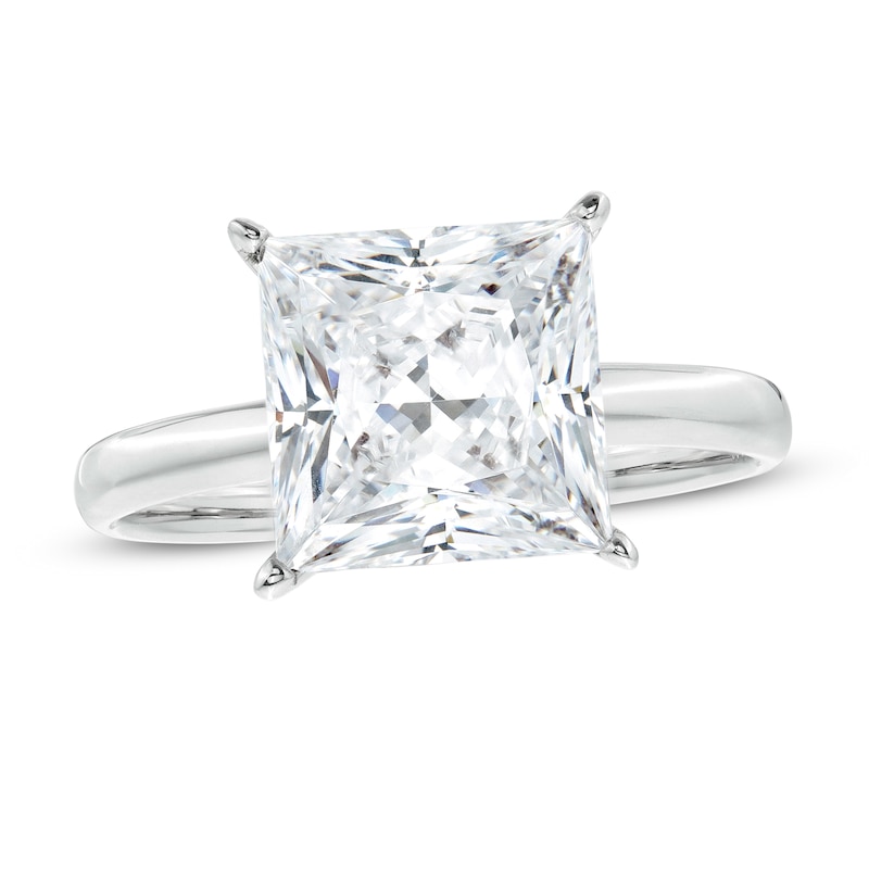 4 CT. Certified Princess-Cut Lab-Created Diamond Solitaire Engagement Ring in 14K White Gold (F/VS2)