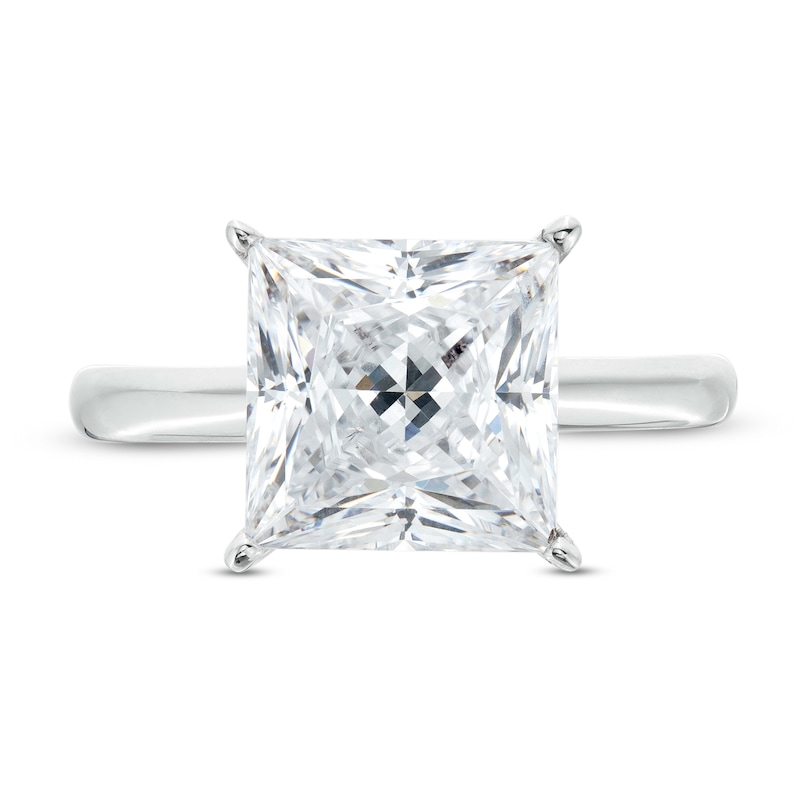 4 CT. Certified Princess-Cut Lab-Created Diamond Solitaire Engagement Ring in 14K White Gold (F/VS2)