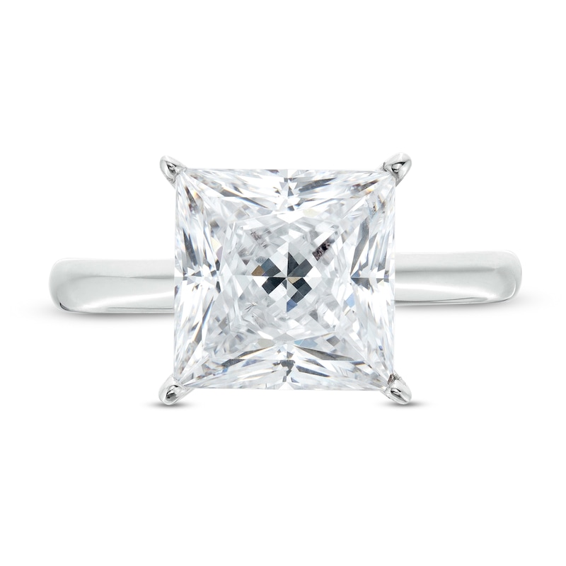 Main Image 4 of 4 CT. Certified Princess-Cut Lab-Grown Diamond Solitaire Engagement Ring in 14K White Gold (F/VS2)