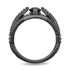Thumbnail Image 3 of Enchanted Disney Villains Maleficent Marquise Onyx and 1/10 CT. T.W. Diamond Ring in Sterling Silver with Black Rhodium