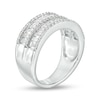 Thumbnail Image 3 of 7/8 CT. T.W. Baguette and Round Diamond Multi-Row Anniversary Band in 14K White Gold