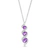 Thumbnail Image 1 of Oval Amethyst and White Lab-Created Sapphire Swirl Trio Pendant in Sterling Silver
