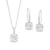 Thumbnail Image 0 of 8.0mm White Lab-Created Sapphire Pendant and Drop Earrings Set in Sterling Silver