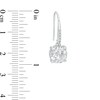 Thumbnail Image 4 of 8.0mm White Lab-Created Sapphire Pendant and Drop Earrings Set in Sterling Silver