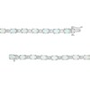 Thumbnail Image 3 of Oval Lab-Created Opal and Diamond Accent Alternating Line Bracelet in Sterling Silver – 7.25"