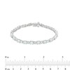 Thumbnail Image 4 of Oval Lab-Created Opal and Diamond Accent Alternating Line Bracelet in Sterling Silver – 7.25"