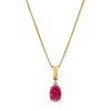 Thumbnail Image 1 of Oval Ruby and Diamond Accent Stacked Twist Bail Pendant in 10K Gold