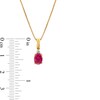 Thumbnail Image 3 of Oval Ruby and Diamond Accent Stacked Twist Bail Pendant in 10K Gold