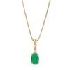 Thumbnail Image 0 of Oval Emerald and Diamond Accent Stacked Twist Bail Pendant in 10K Gold