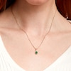 Thumbnail Image 1 of Oval Emerald and Diamond Accent Stacked Twist Bail Pendant in 10K Gold