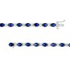 Thumbnail Image 3 of Oval Blue Lab-Created Sapphire and Diamond Accent Alternating Line Bracelet in Sterling Silver – 7.25"