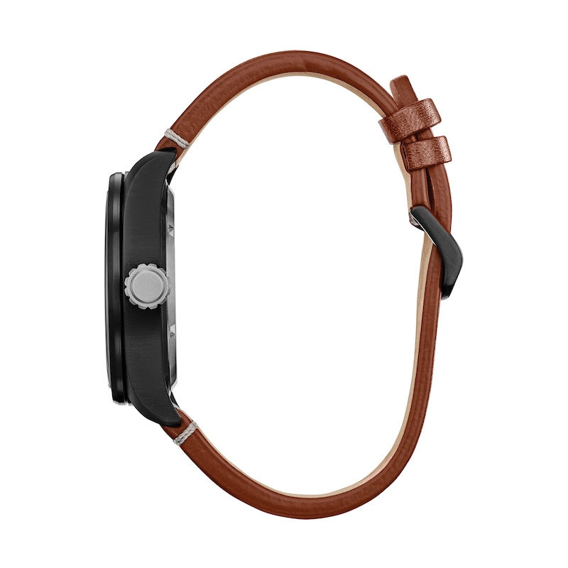 Main Image 2 of Men's Citizen Eco-Drive® Star Wars™ Chewbacca™ Brown Leather Strap Watch with Black Dial (Model: AW5008-06W)
