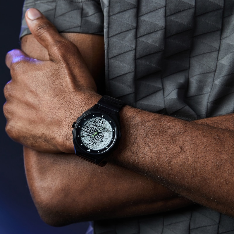 Main Image 2 of Men's Citizen Eco-Drive® Star Wars™ Death Star 2 Black IP Watch (Model: BJ6539-50W)