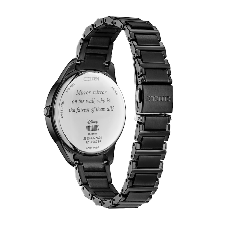 Ladies' Citizen Eco-Drive® Villains Evil Queen Black Strap Watch and Box Set (Model: FE6107-68W)